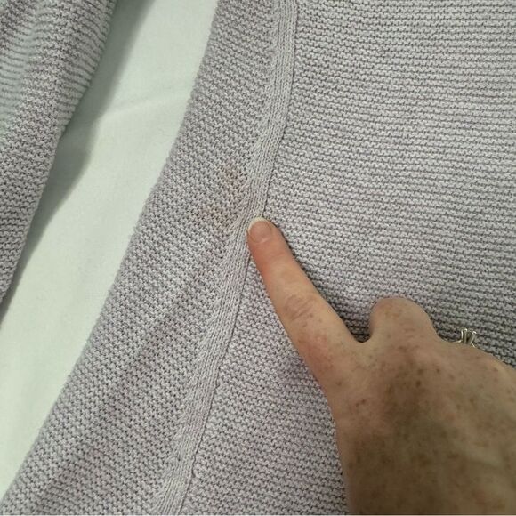 Madewell Riverside Texture Sweater Size XS Purple Cotton Knit Pastel Relaxed Fit - Picture 7 of 12